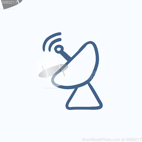 Image of Radar satellite dish sketch icon.