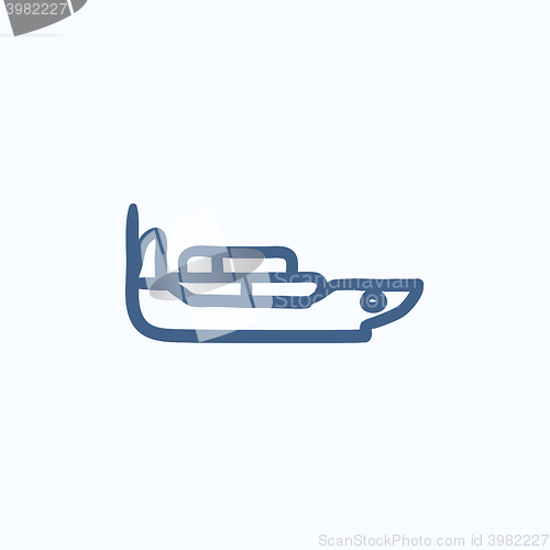 Image of Cargo container ship sketch icon.