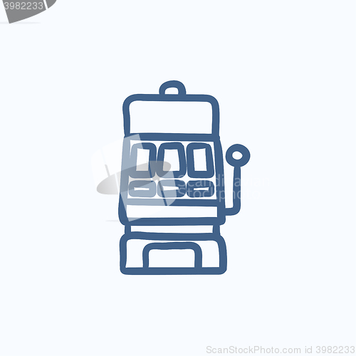 Image of Slot machine sketch icon.