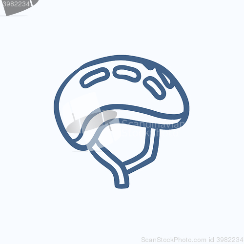 Image of Bicycle helmet sketch icon.