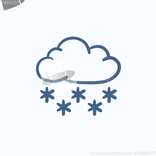 Image of Cloud with snow sketch icon.