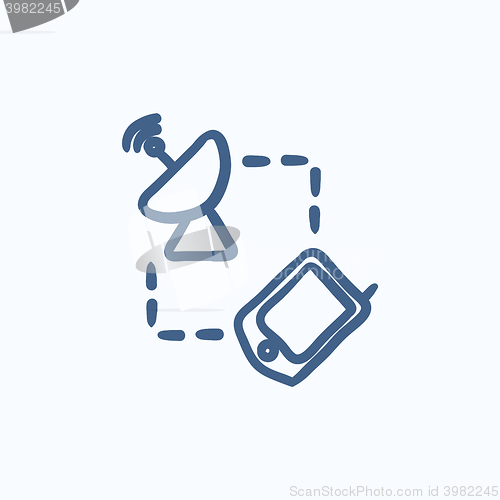 Image of Navigator and satellite dish sketch icon.