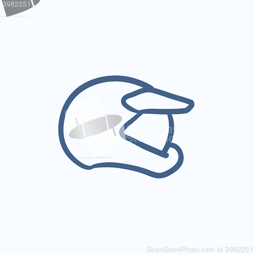 Image of Motorcycle helmet sketch icon.