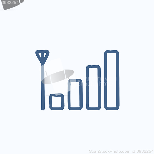Image of Mobile phone signal sign sketch icon.