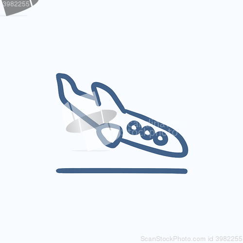 Image of Landing aircraft sketch icon.