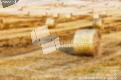 Image of stack of straw in the field  