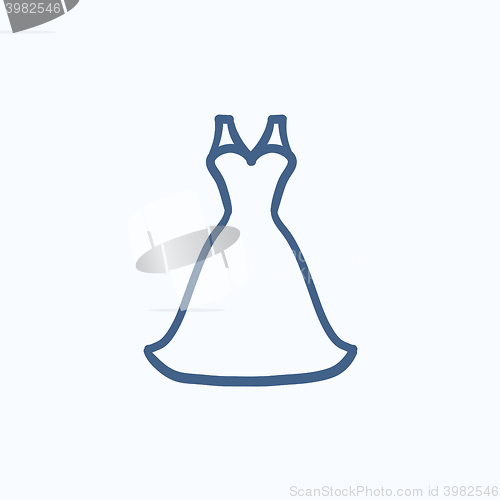 Image of Wedding dress sketch icon.