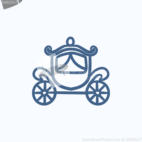 Image of Wedding carriage sketch icon.
