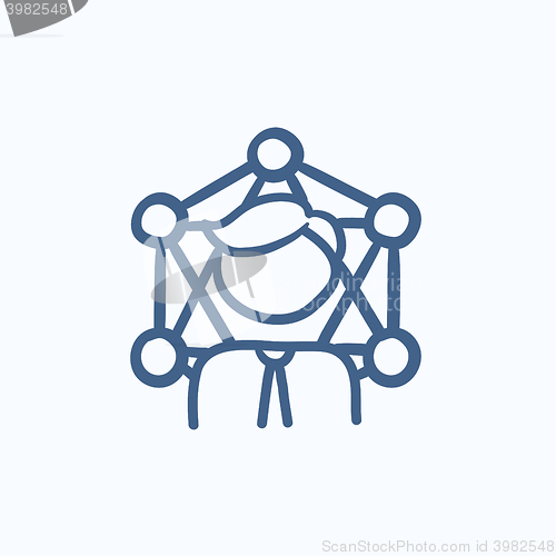 Image of Online business sketch icon.