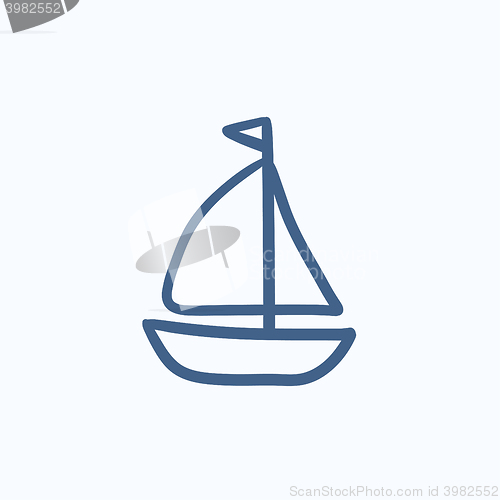 Image of Sailboat sketch icon.