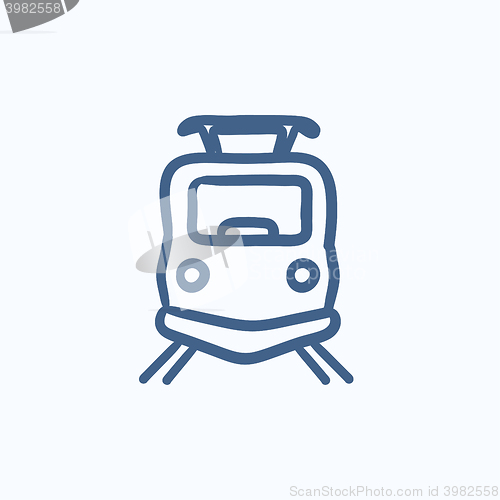 Image of Front view of train sketch icon.