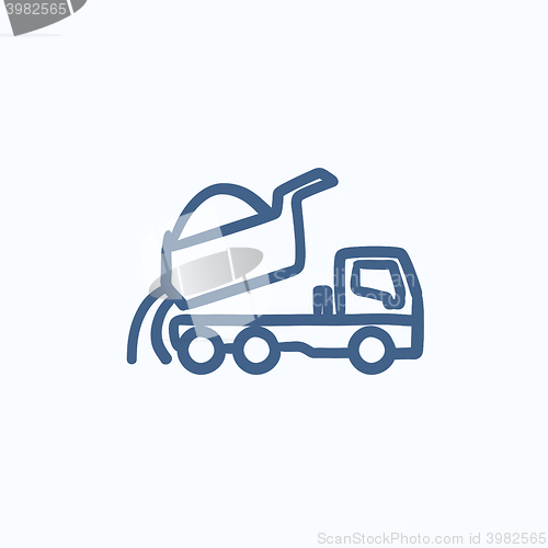 Image of Dump truck sketch icon.