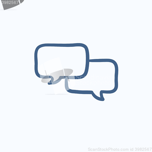 Image of Speech squares sketch icon.