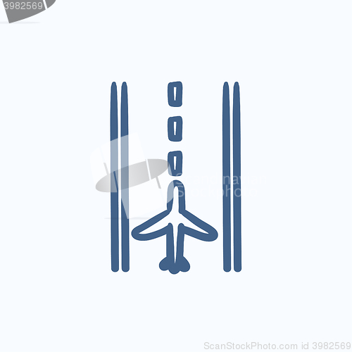 Image of Airport runway sketch icon.