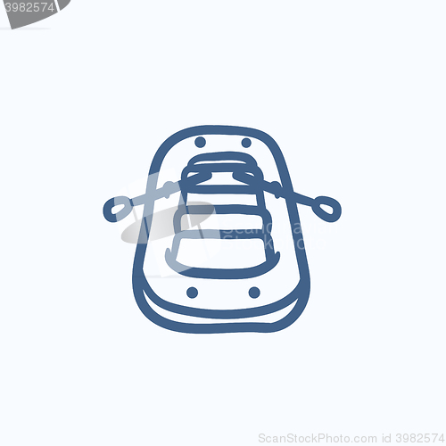 Image of Inflatable boat sketch icon.