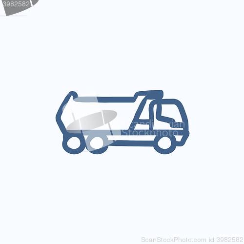 Image of Dump truck sketch icon.