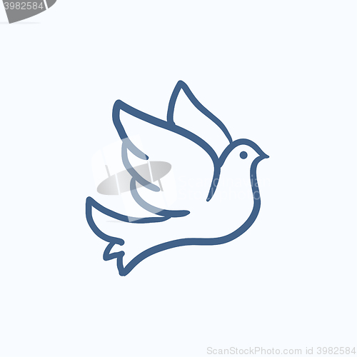 Image of Wedding dove sketch icon.