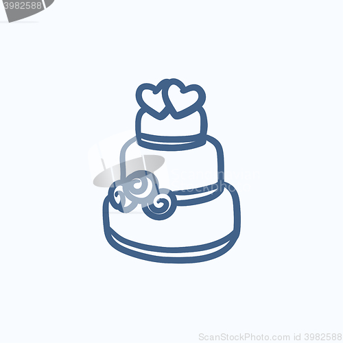 Image of Wedding cake sketch icon.