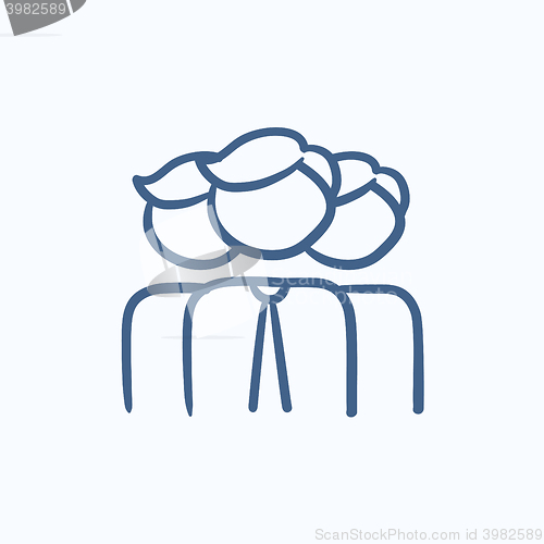 Image of Group of businessmen sketch icon.