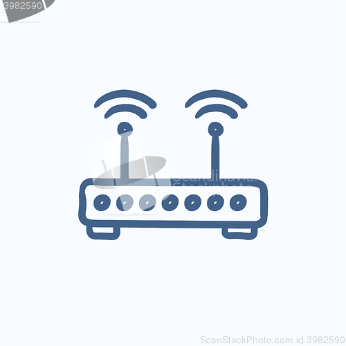 Image of Wireless router sketch icon.
