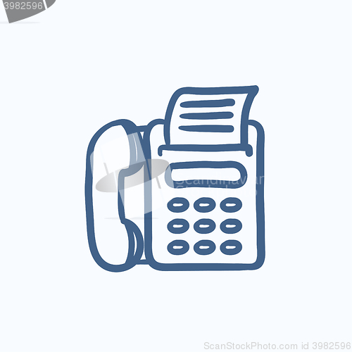 Image of Fax machine sketch icon.