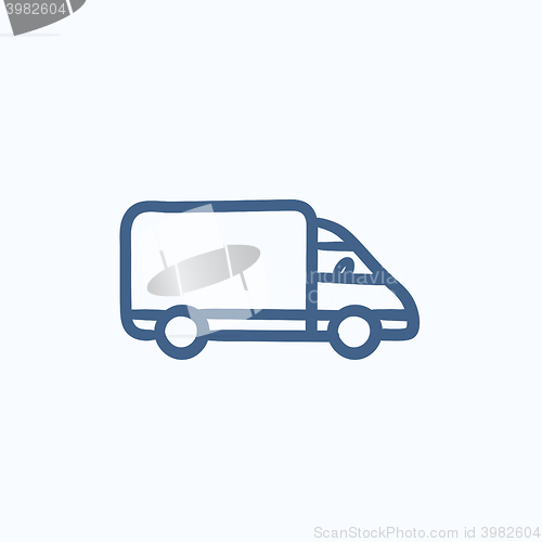 Image of Delivery truck sketch icon.