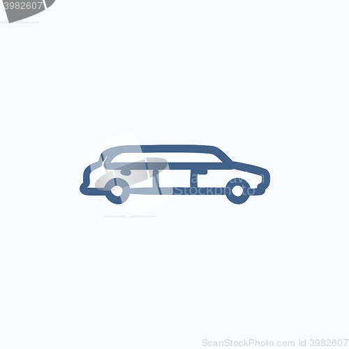 Image of Wedding limousine sketch icon.