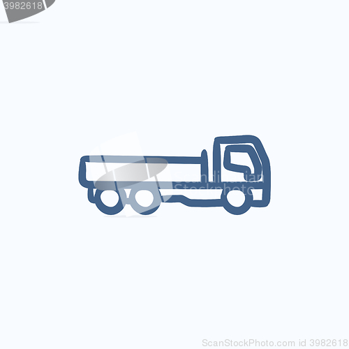 Image of Dump truck sketch icon.