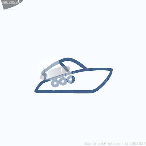 Image of Speedboat sketch icon.
