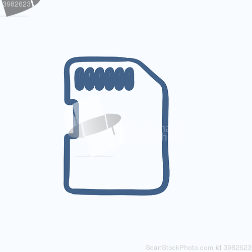 Image of Memory card sketch icon.