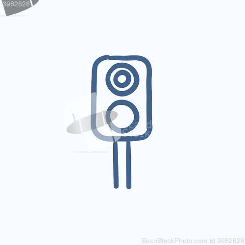Image of Railway traffic light sketch icon.