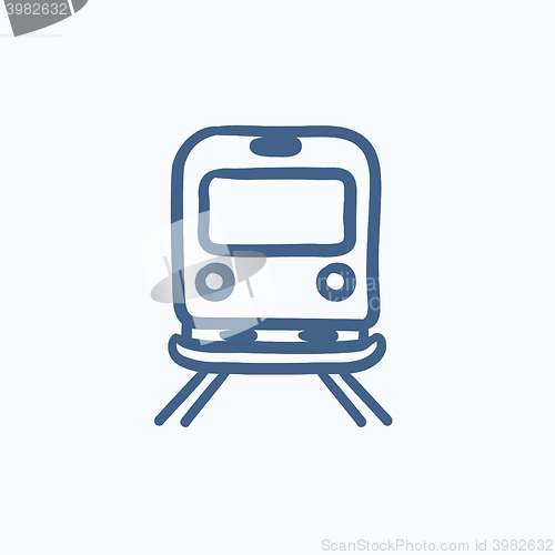 Image of Back view of train sketch icon.