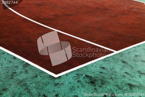 Image of markings on the stadium