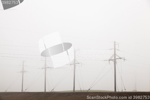 Image of High-voltage power poles