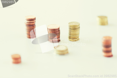 Image of close up of coins columns