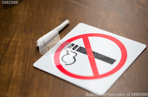 Image of close up of marijuana joint or handmade cigarette