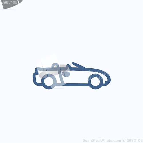 Image of Convertible car sketch icon.