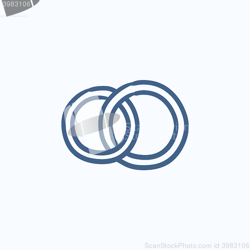 Image of Wedding rings sketch icon.