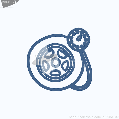 Image of Pressure gauge tyre  sketch icon.