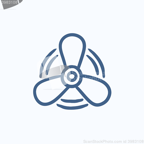 Image of Boat propeller sketch icon.