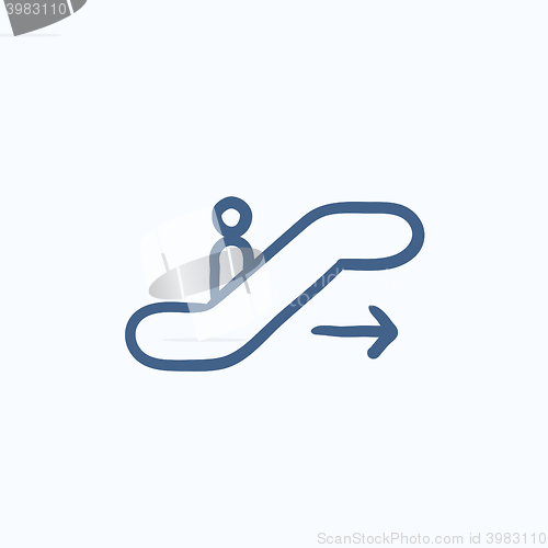 Image of Gangway of plane sketch icon.