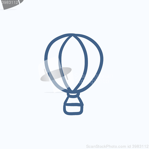 Image of Hot air balloon sketch icon.