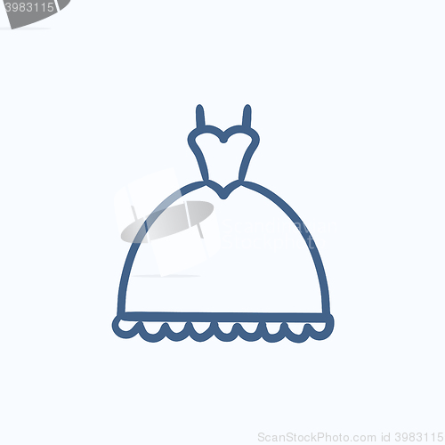 Image of Wedding dress sketch icon.