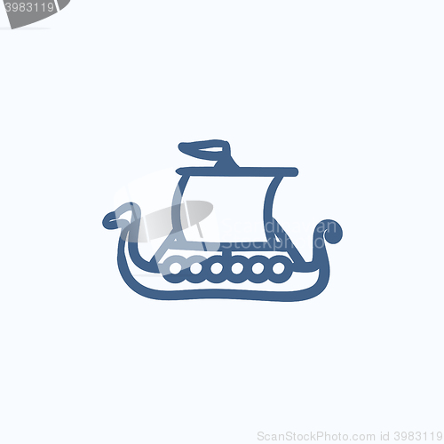 Image of Old ship sketch icon.