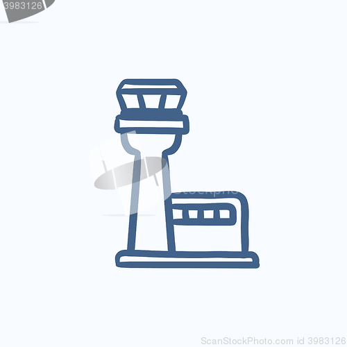 Image of Flight control tower sketch icon.