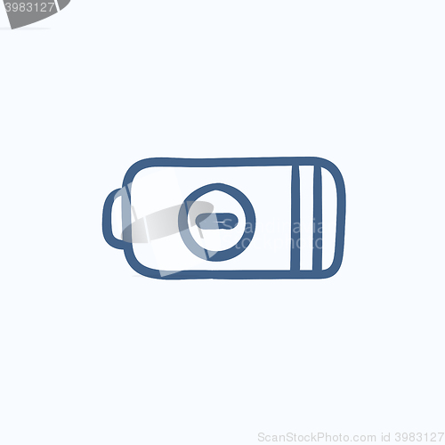 Image of Low power battery sketch icon.