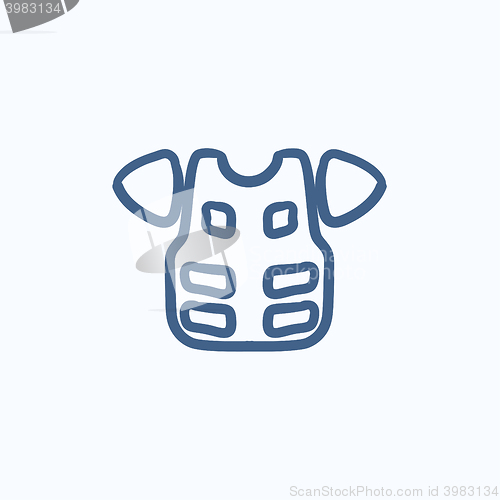 Image of Motorcycle suit sketch icon.