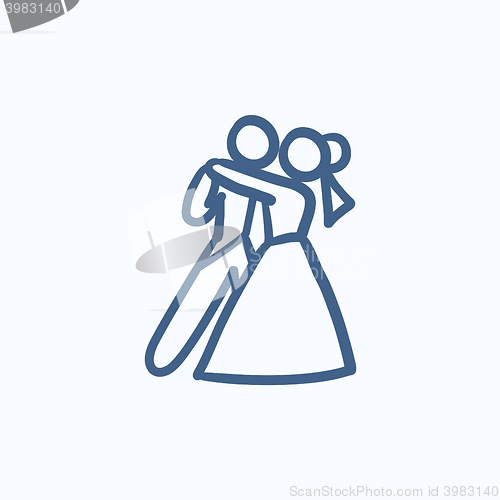 Image of First wedding dance sketch icon.