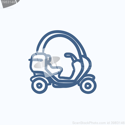 Image of Rickshaw sketch icon.