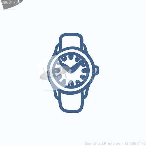 Image of Wrist watch sketch icon.